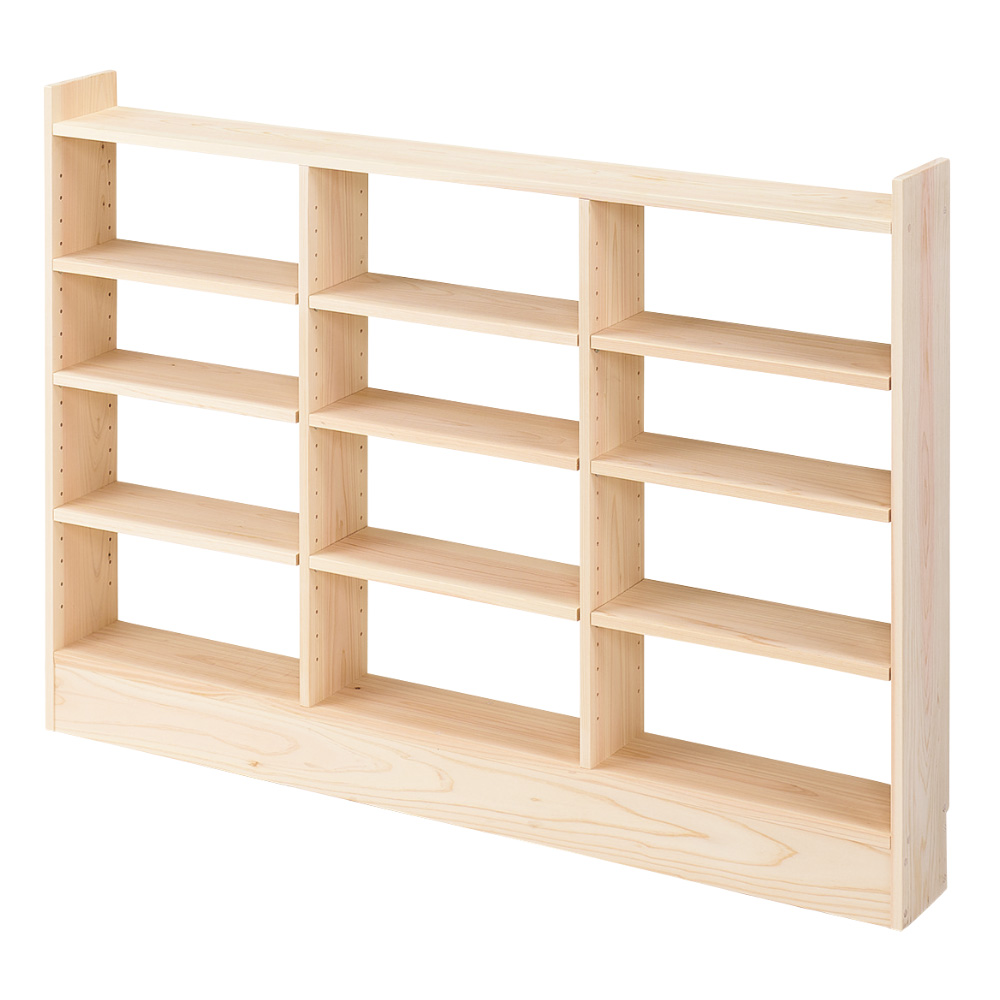 薄型奥行15cm国産東濃檜の天然木頑丈ラック 幅120cm高さ85cm キッチンカウンター下収納 キッチン収納 629211