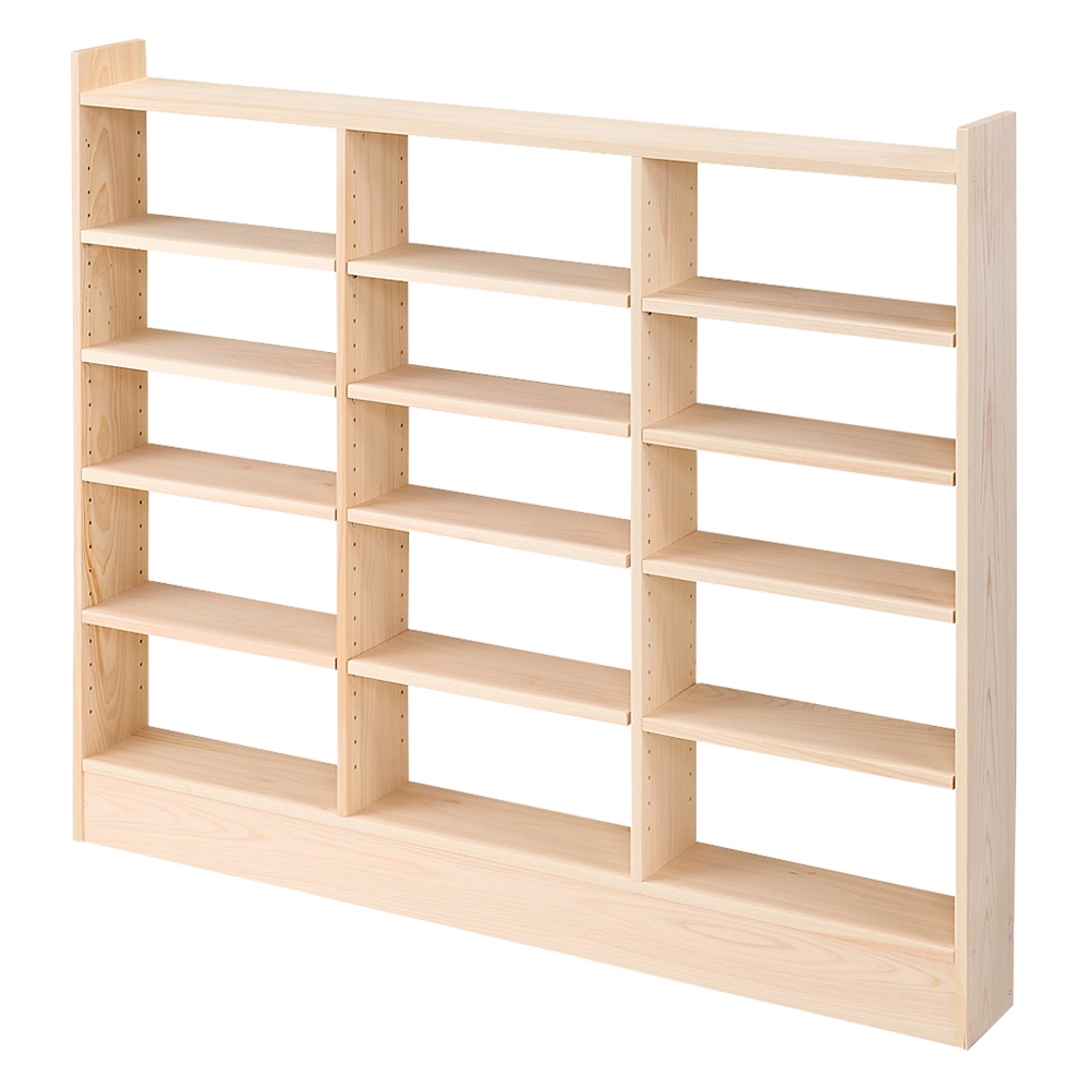 薄型奥行15cm国産東濃檜の天然木頑丈ラック 幅120cm高さ100cm キッチンカウンター下収納 キッチン収納 629214