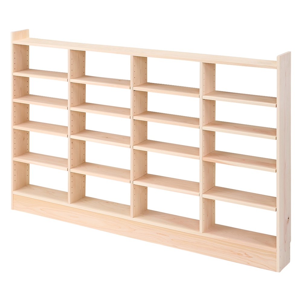 薄型奥行15cm国産東濃檜の天然木頑丈ラック 幅150cm高さ100cm キッチンカウンター下収納 キッチン収納 629215