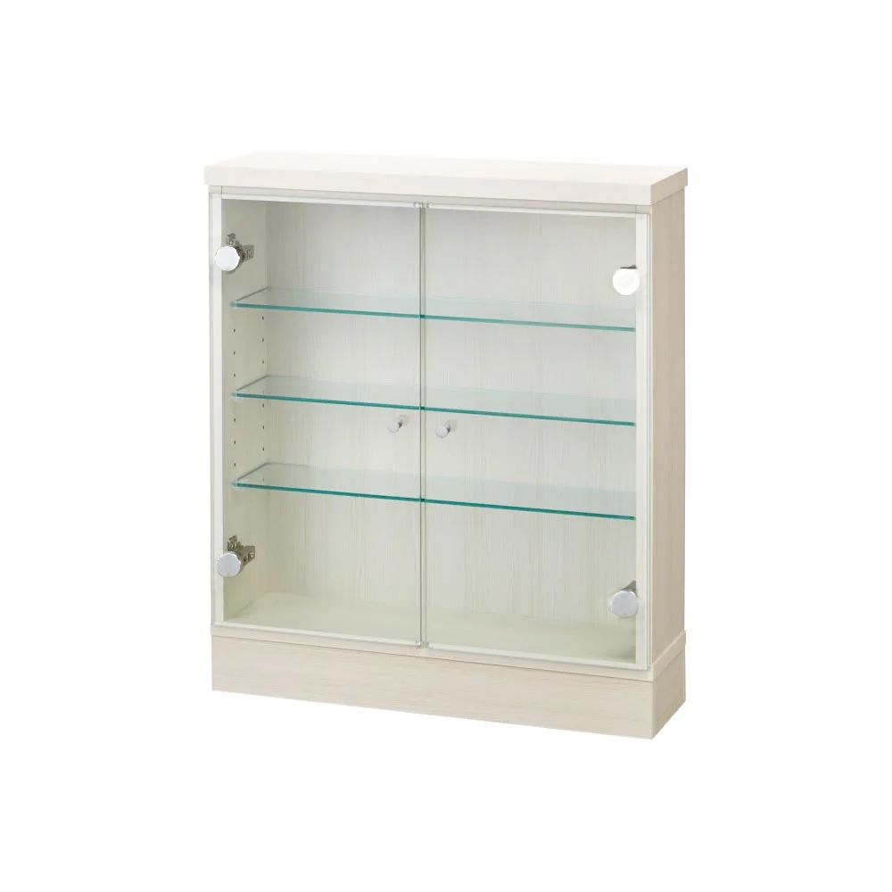 ≪幅120cm奥行20cm高さ100cm≫ LEDガラス収納カウンター キッチンカウンター下収納 キッチン収納 629236