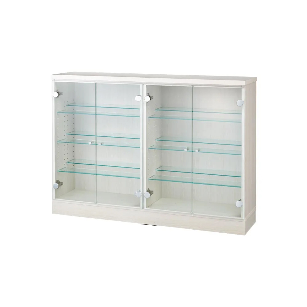 ≪幅120cm奥行30cm高さ70cm≫ LEDガラス収納カウンター キッチンカウンター下収納 キッチン収納 629240