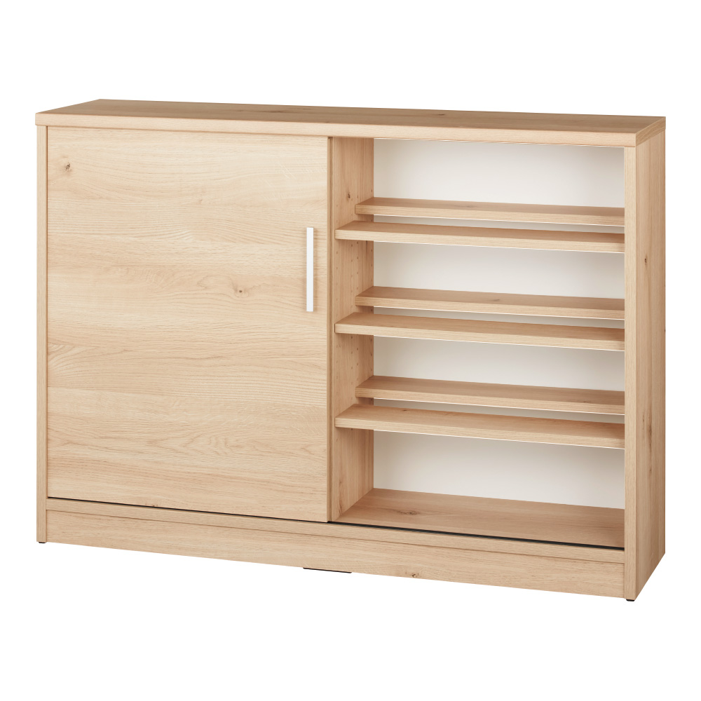 完成品 見せるも隠すも収納シリーズ 片引き戸 幅120cm高さ85cm キャビネット リビングボード リビング収納 629253