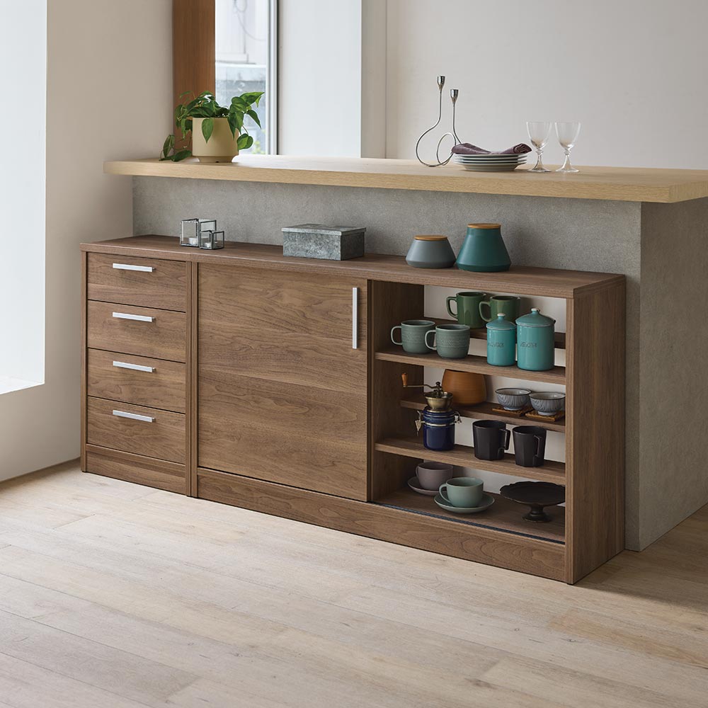 完成品 見せるも隠すも収納シリーズ チェスト 幅45cm高さ85cm キャビネット リビングボード リビング収納 629254