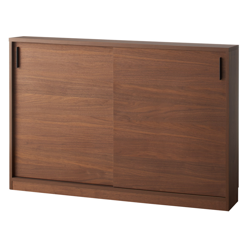 ウォルナットカウンター下収納庫 引き戸 幅120奥行23高さ70cm キッチンカウンター下収納 キッチン収納 629261