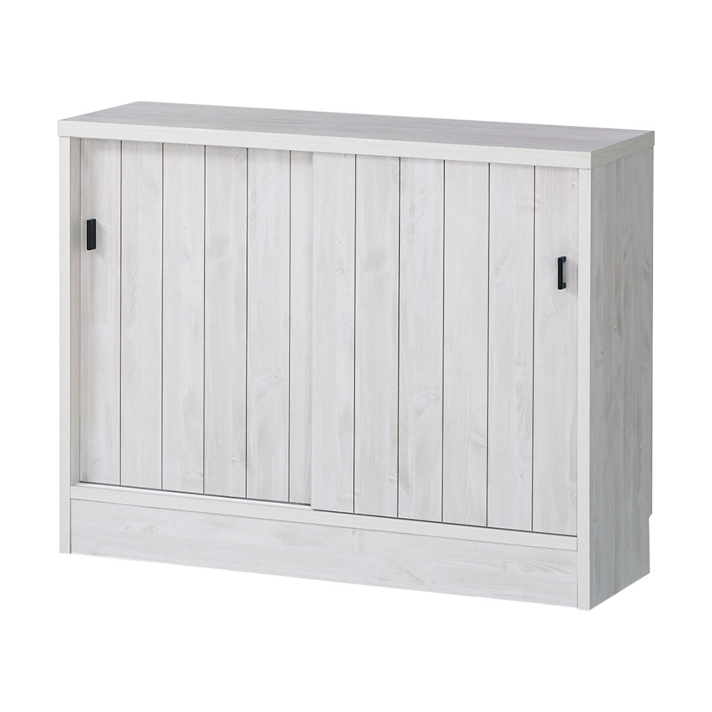 ヴィンテージ調ホワイト木目カウンター下収納庫 幅90cm高さ70cm キッチンカウンター下収納 キッチン収納 629313