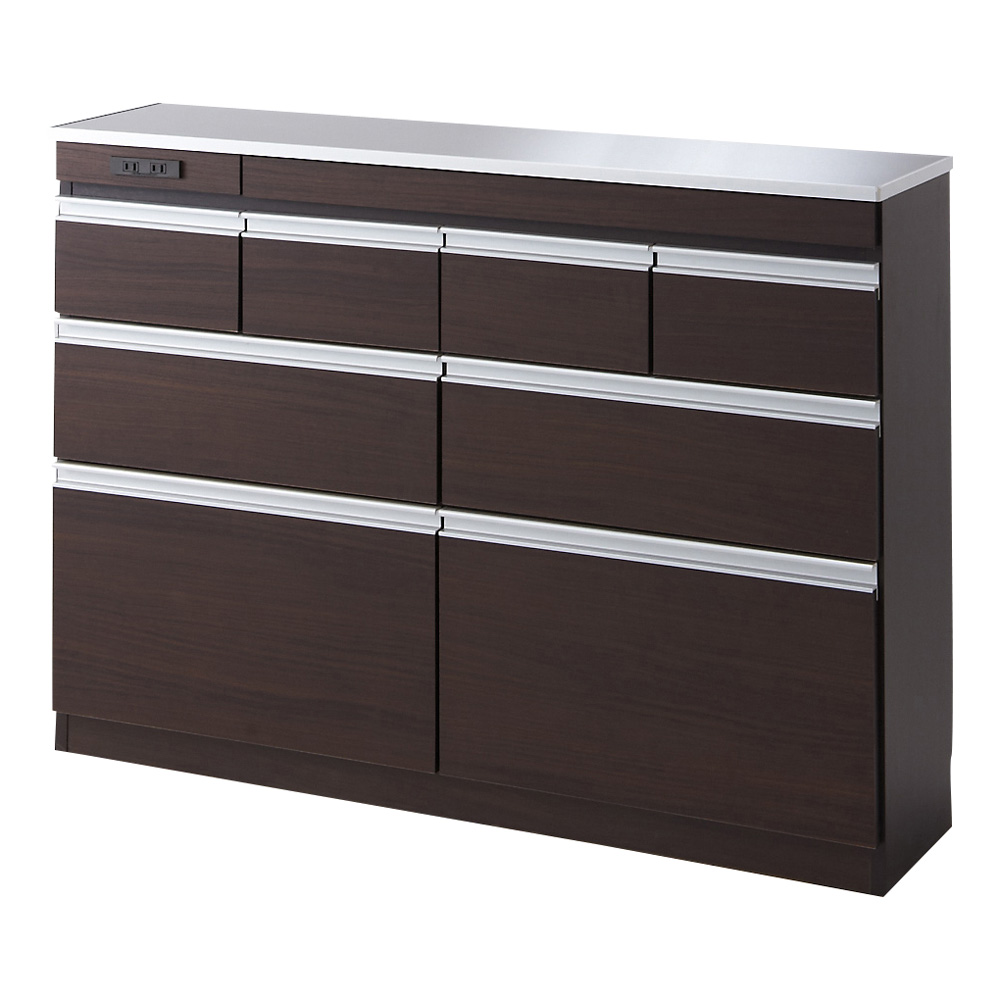 薄型ステンレス天板カウンター 幅120cm キッチンカウンター キッチン収納 629415