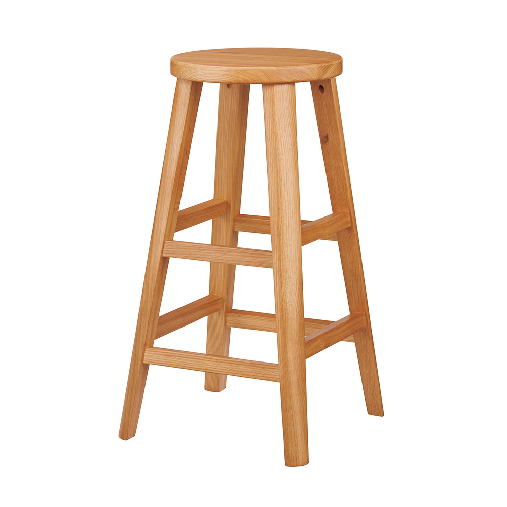 高さと形が選べる天然木スツール ハイ（高さ60cm） 丸型 カウンターチェア 椅子 チェア 629504