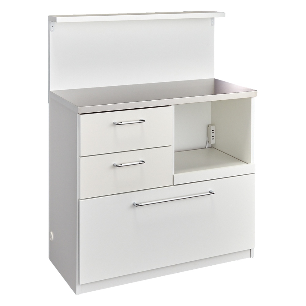 手元が隠せる間仕切りカウンター 幅90cm キッチンカウンター キッチン収納 629508