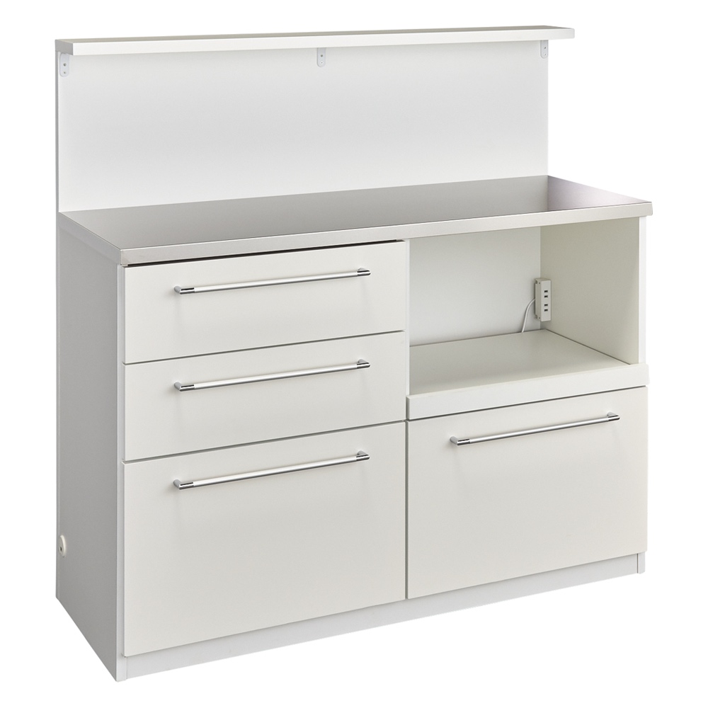 手元が隠せる間仕切りカウンター 幅120cm キッチンカウンター キッチン収納 629509