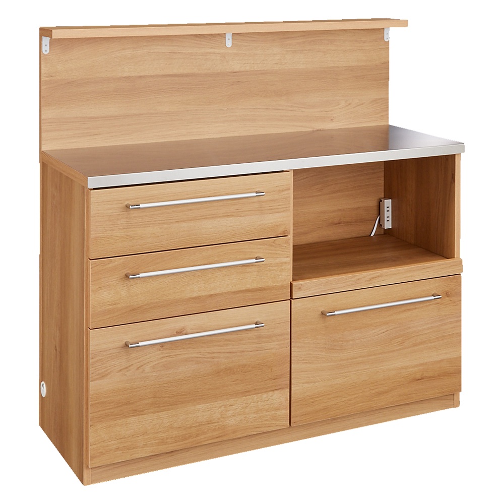 手元が隠せる間仕切りカウンター 幅120cm キッチンカウンター キッチン収納 629509