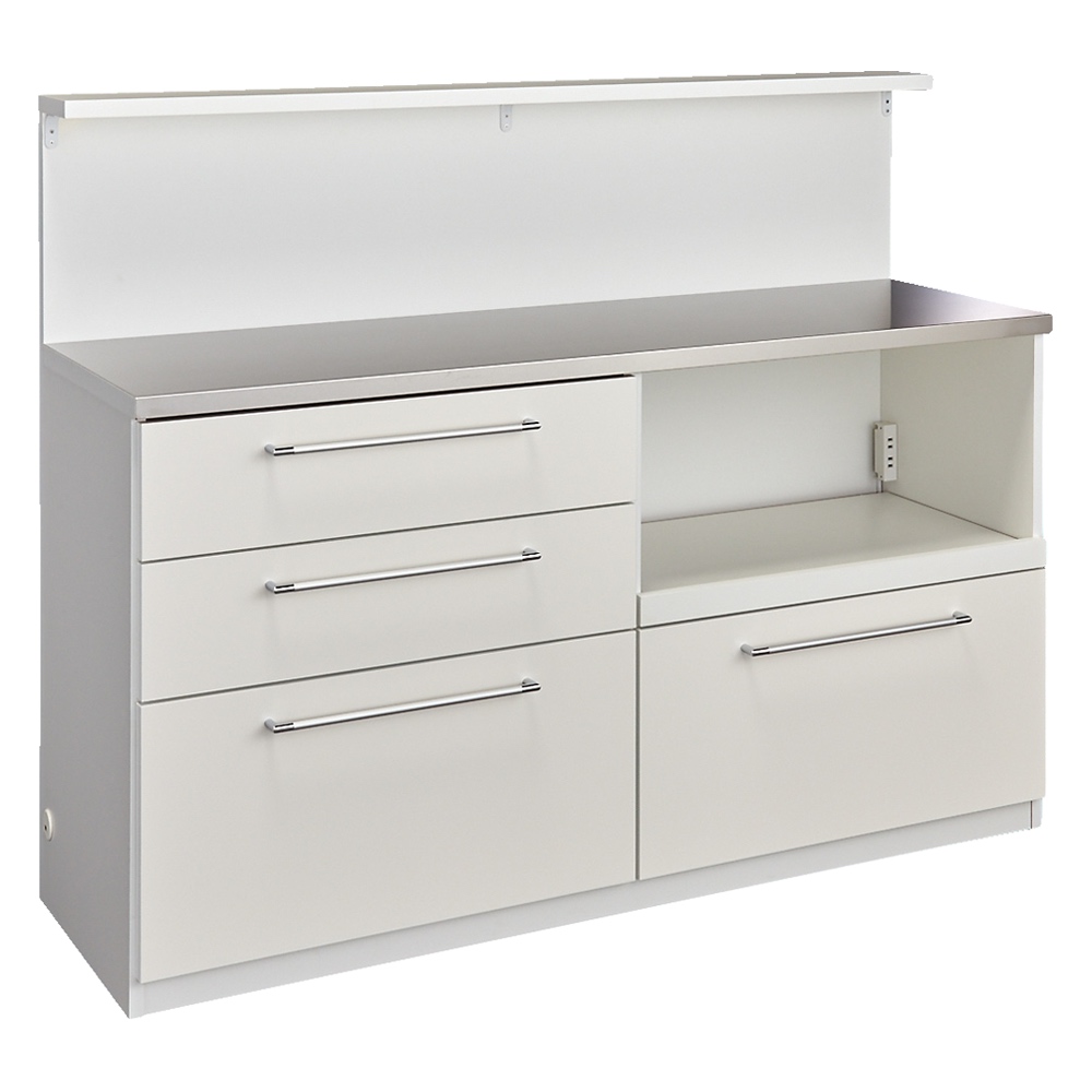 手元が隠せる間仕切りカウンター 幅150cm キッチンカウンター キッチン収納 629510