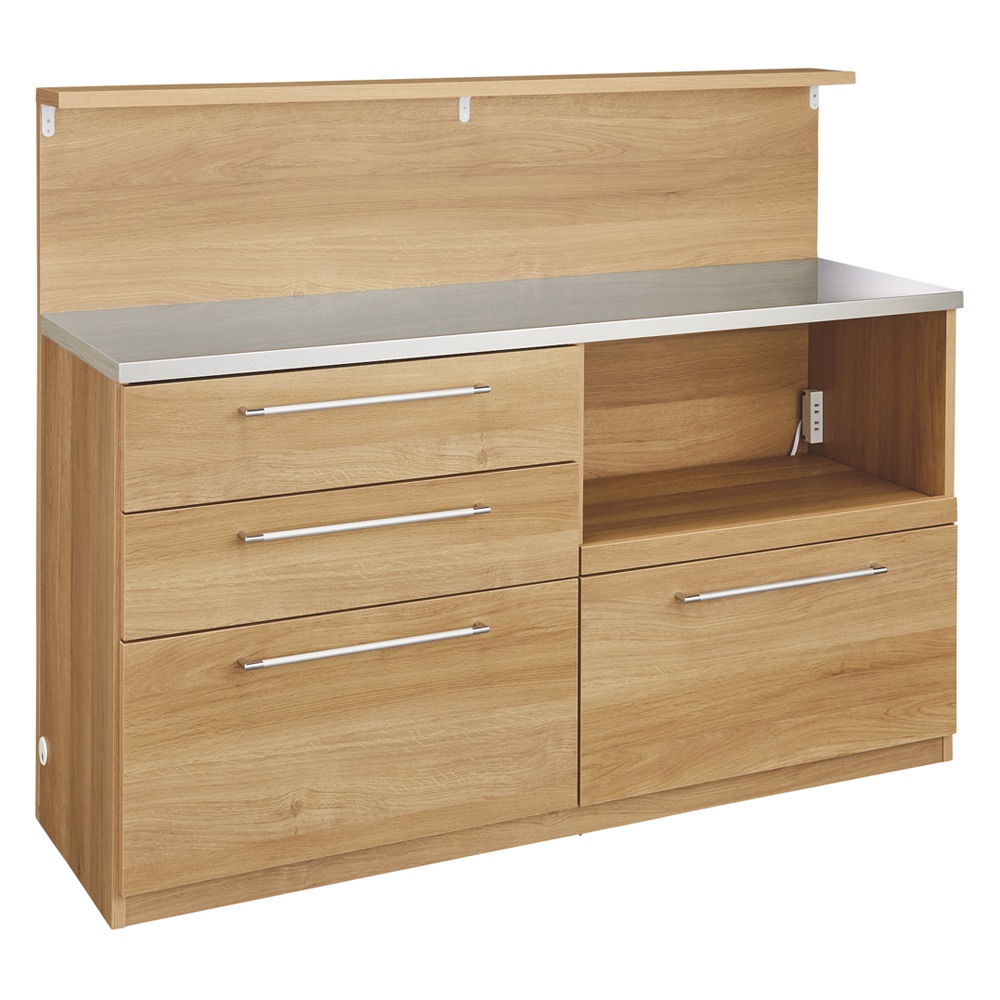 手元が隠せる間仕切りカウンター 幅150cm キッチンカウンター キッチン収納 629510