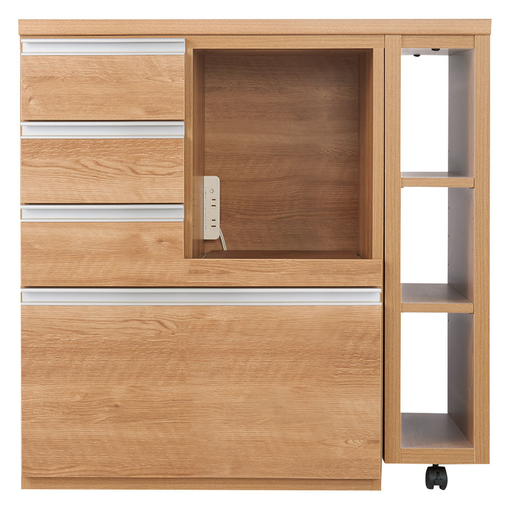 簡単に幅調節可能!スライド伸長式カウンター幅91-126cm 家電タイプ レンジ台 キッチンラック キッチン収納 629511