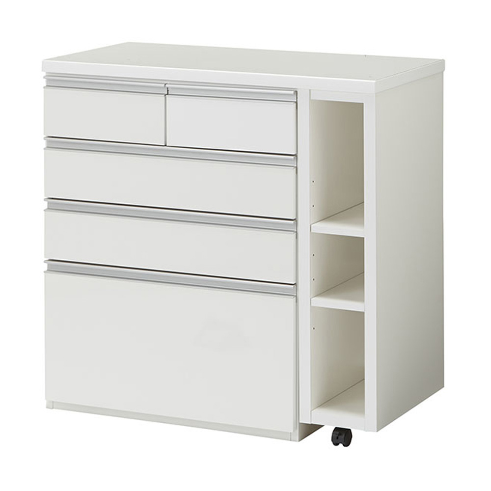 幅調節可能!スライド伸長式カウンター 幅91-126cm 引き出しタイプ キッチンカウンター キッチン収納 629513