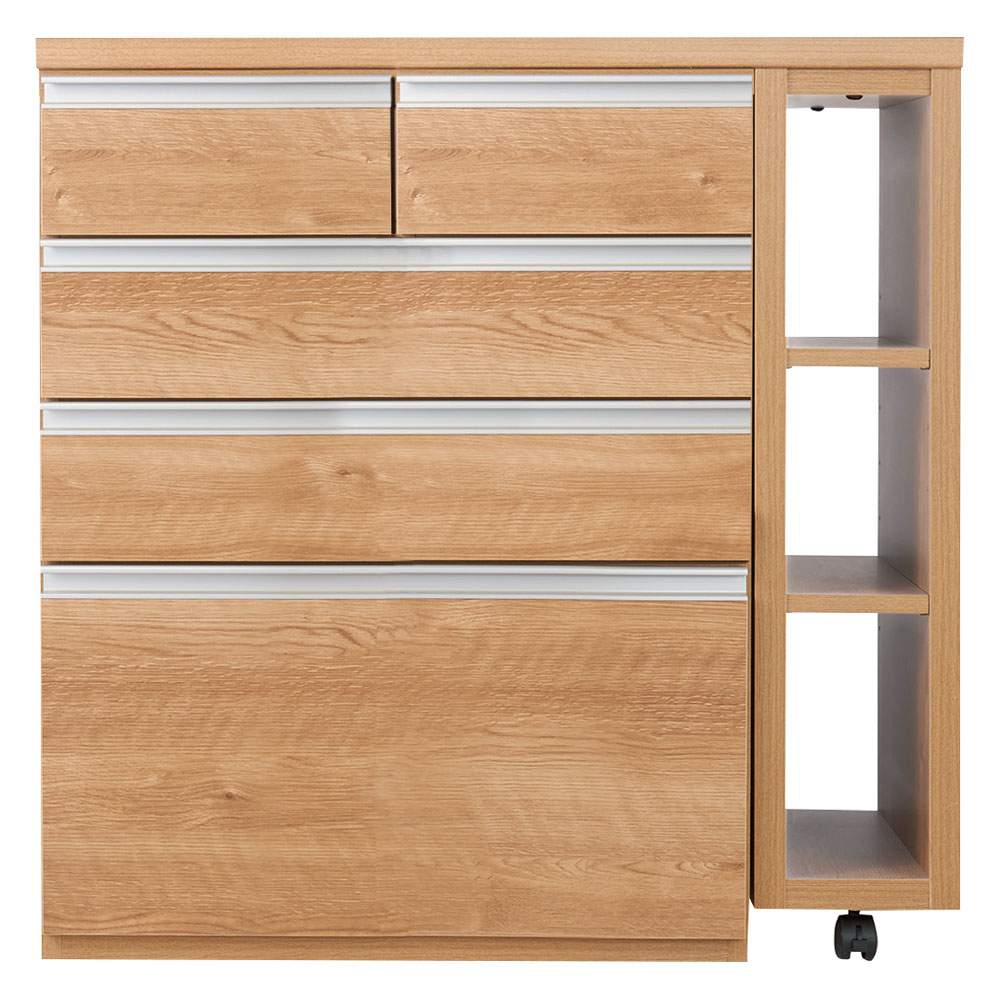 幅調節可能!スライド伸長式カウンター 幅91-126cm 引き出しタイプ キッチンカウンター キッチン収納 629513