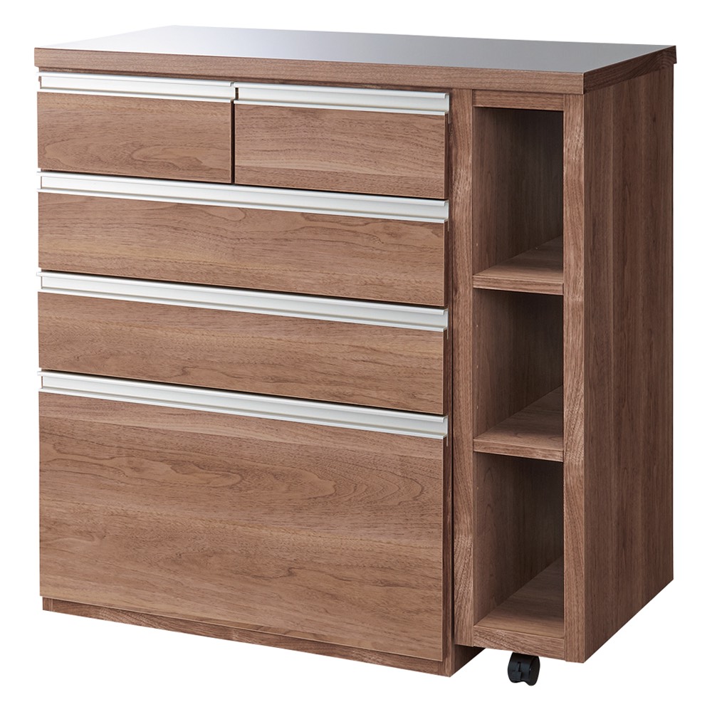 幅調節可能！スライド伸長式カウンター 幅91-126cm 引き出しタイプ キッチンカウンター キッチン収納 629563