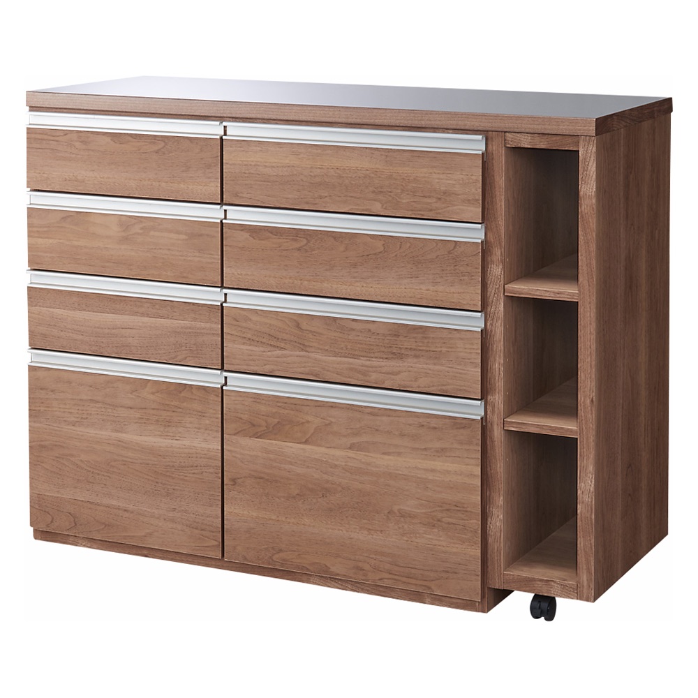 幅調節可能！スライド伸長式カウンター 幅119-182cm 引き出しタイプ キッチンカウンター キッチン収納 629564