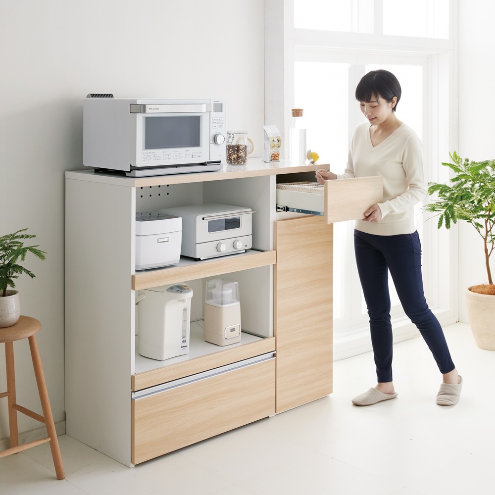 ≪幅120cm奥行45cm≫ サイズが選べる家電収納キッチンカウンター ロータイプ 幅120cm キッチンカウンター キッチン収納 629611