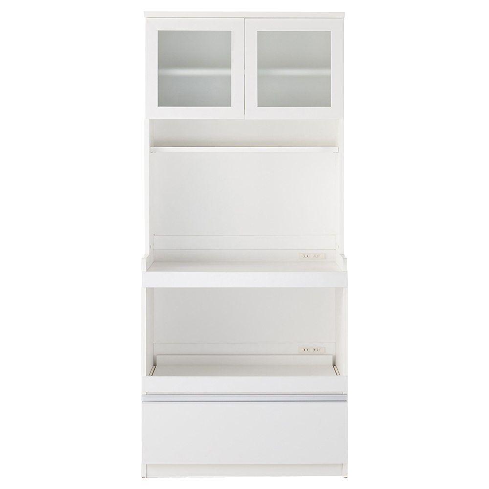 大型レンジが置ける家電収納庫 2段レンジラック・幅80cm レンジ台 キッチンラック キッチン収納 629630