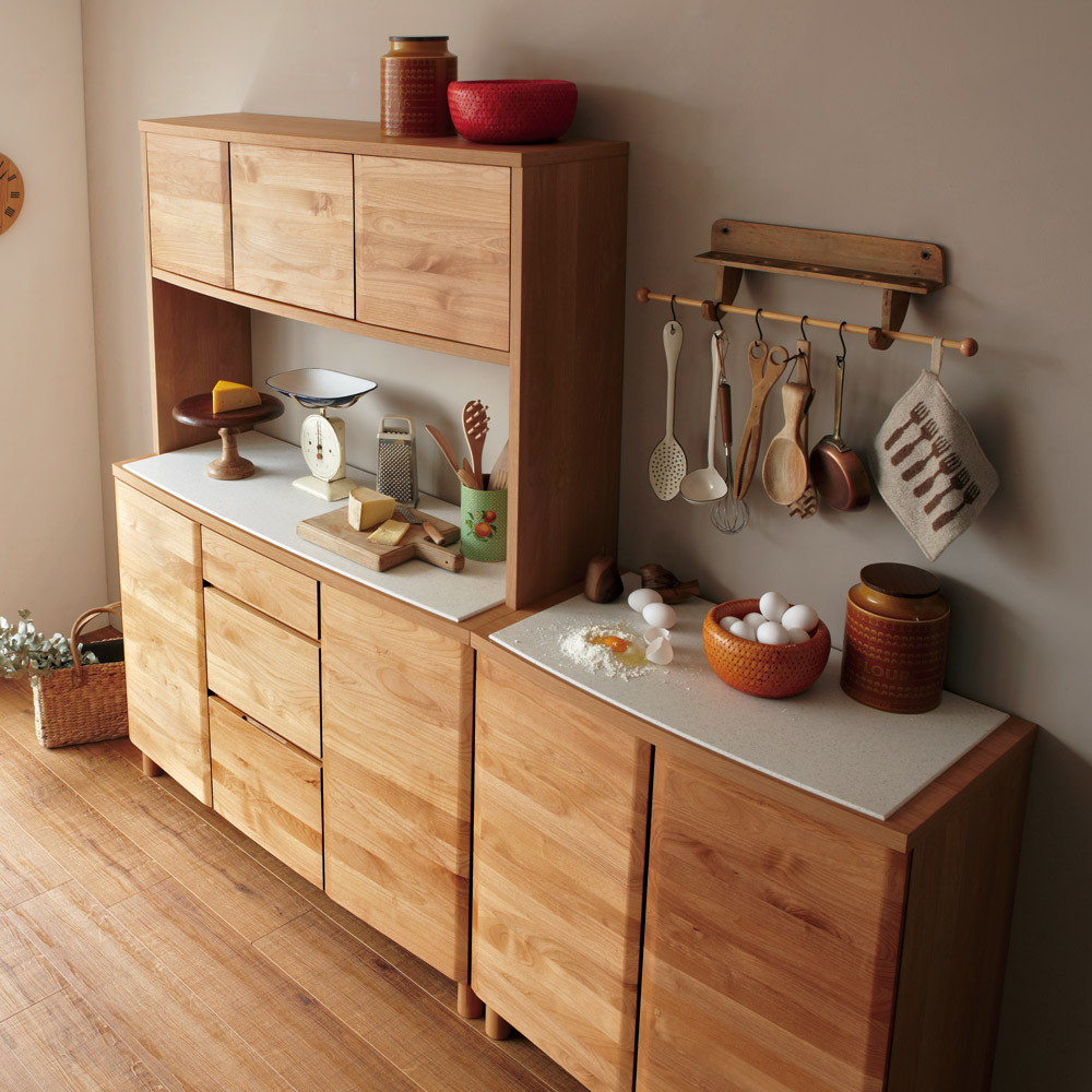 アルダー天然木アールデザインシリーズ キッチンボード 幅60cm キッチンボード キッチン収納 629713