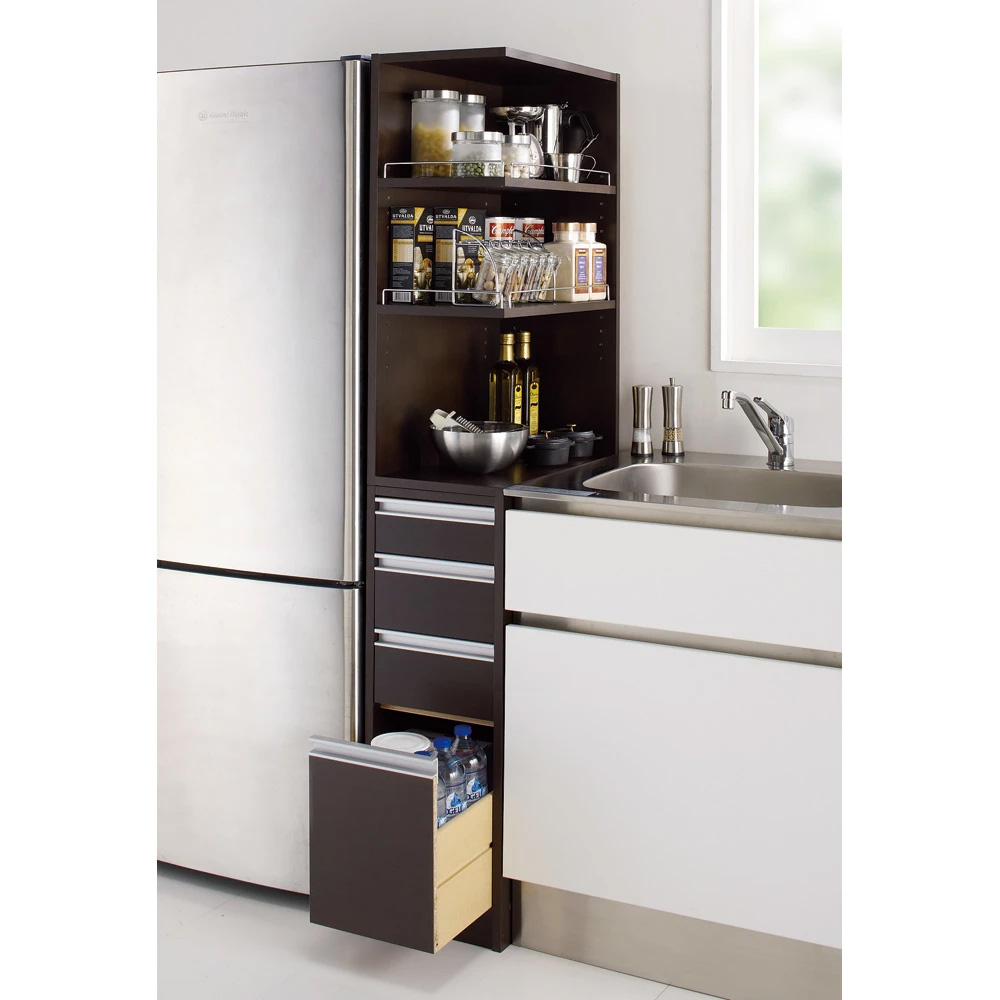 ［幅25奥行55cm］ 取り出しやすい2面オープンすき間収納庫 日本製 キッチンストッカー 隙間収納 キッチン収納 630109