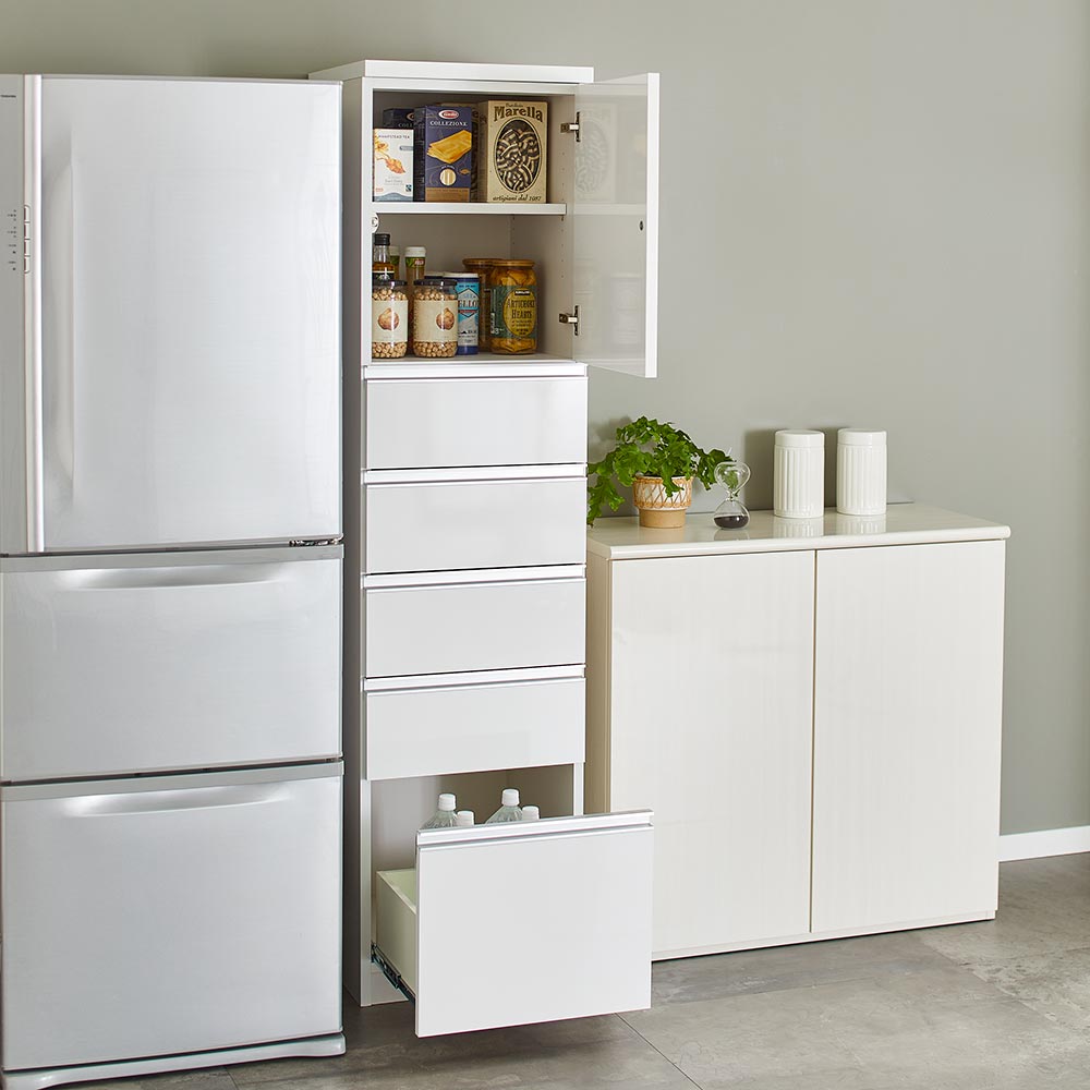 ［幅45奥行45高さ178cm］キッチンすき間収納 引き出し5段 【Anyaシリーズ】 キッチンストッカー 隙間収納 キッチン収納 630167