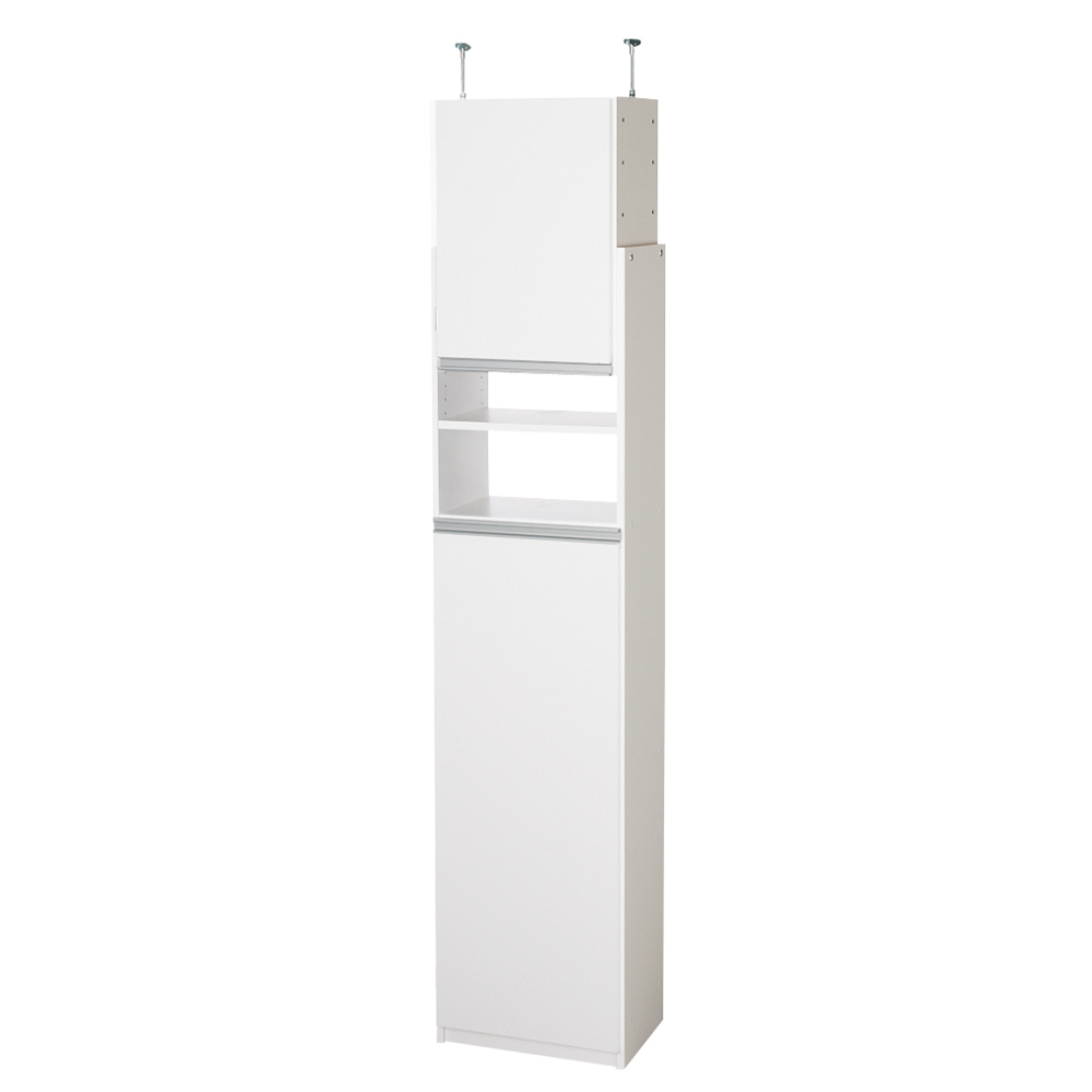 薄型で省スペースキッチン突っ張り収納庫 扉タイプ 幅45cm・奥行31cm キッチンボード キッチン収納 630304