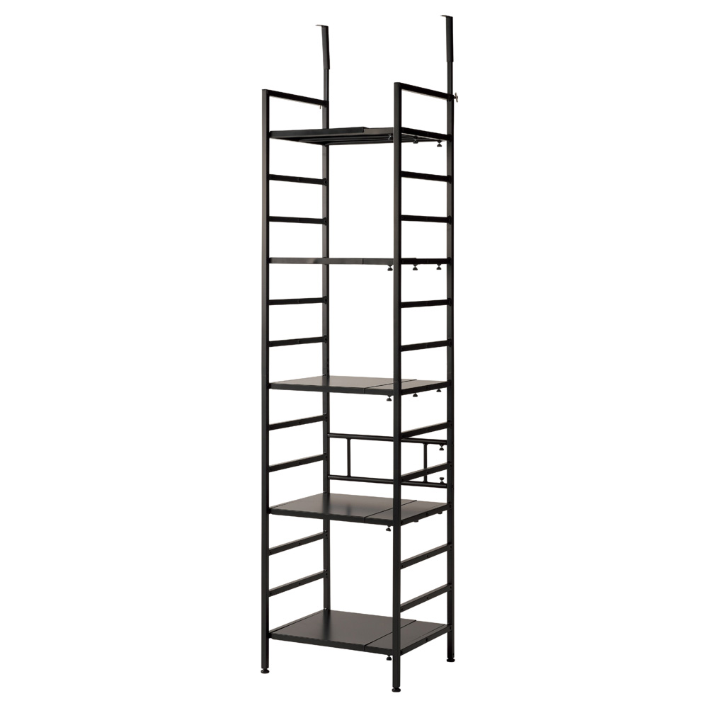 ≪幅80cm-120cm≫ 置きたい幅にぴったり伸縮!総耐荷重約125kgの棚板頑丈ラック 天井突っ張りタイプ奥行46cm高さ216cm-265cm キッチンストッカー 隙間収納 キッチン収納 630313