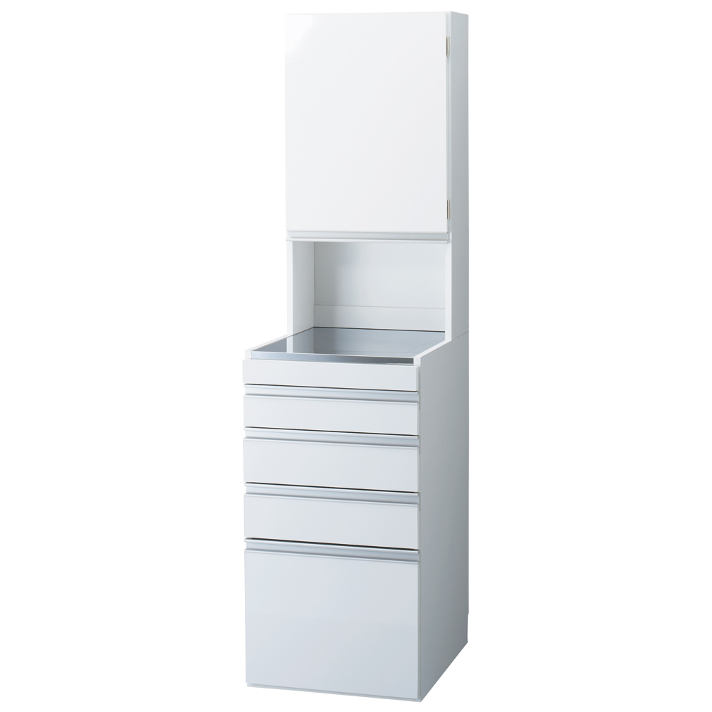 ［幅45奥行55高さ170cm］ダブルステンレス天板隙間収納庫 日本製 光沢仕上げ キッチンストッカー 隙間収納 キッチン収納 630327