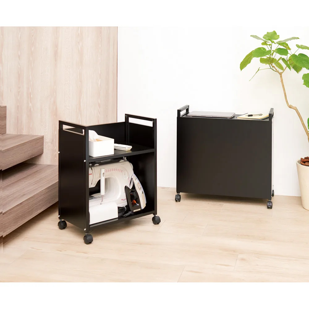 ≪幅65cm≫ 総耐荷重約50kg 全部隠せる頑丈ワゴン ロータイプ ディノス