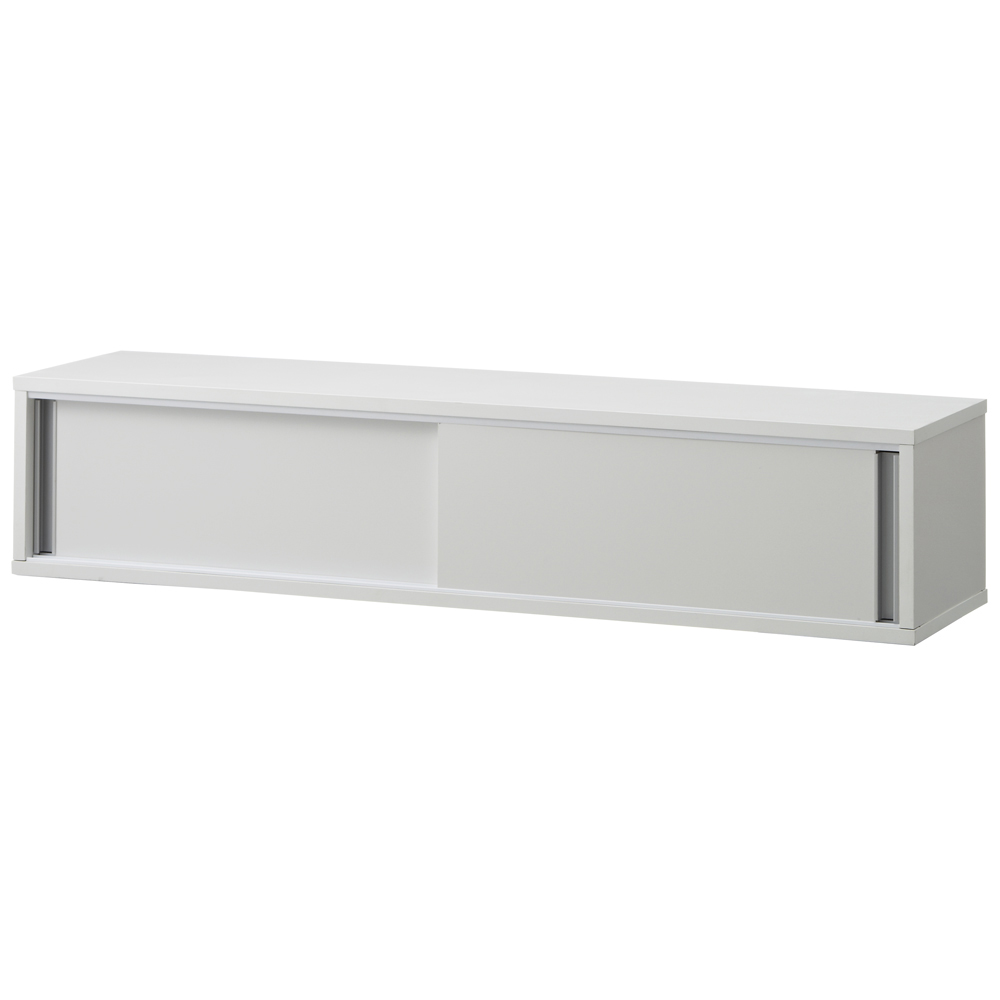 【幅120cm 超大容量タイプ】光沢仕上げ 水ハネ対応引き戸カウンター上収納庫 シンク 水周り キッチン用品収納 630334