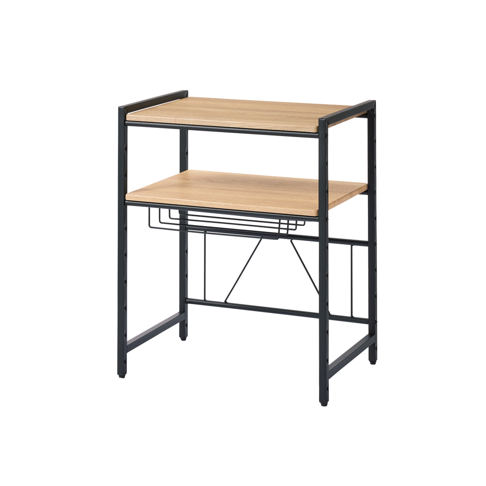 ブルックリン風レンジラック 2段 幅59.5cm キッチン用品収納 630406