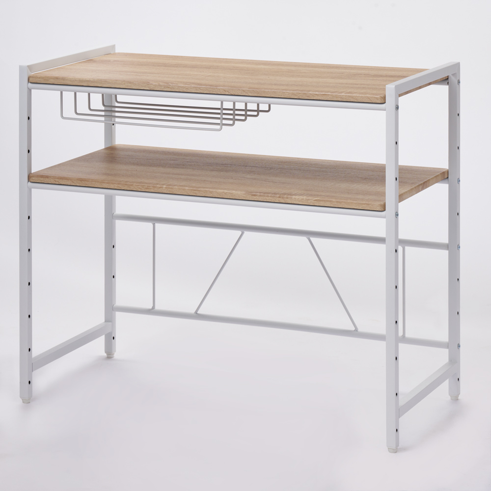 ブルックリン風レンジラック 2段 幅84.5cm キッチン用品収納 630407