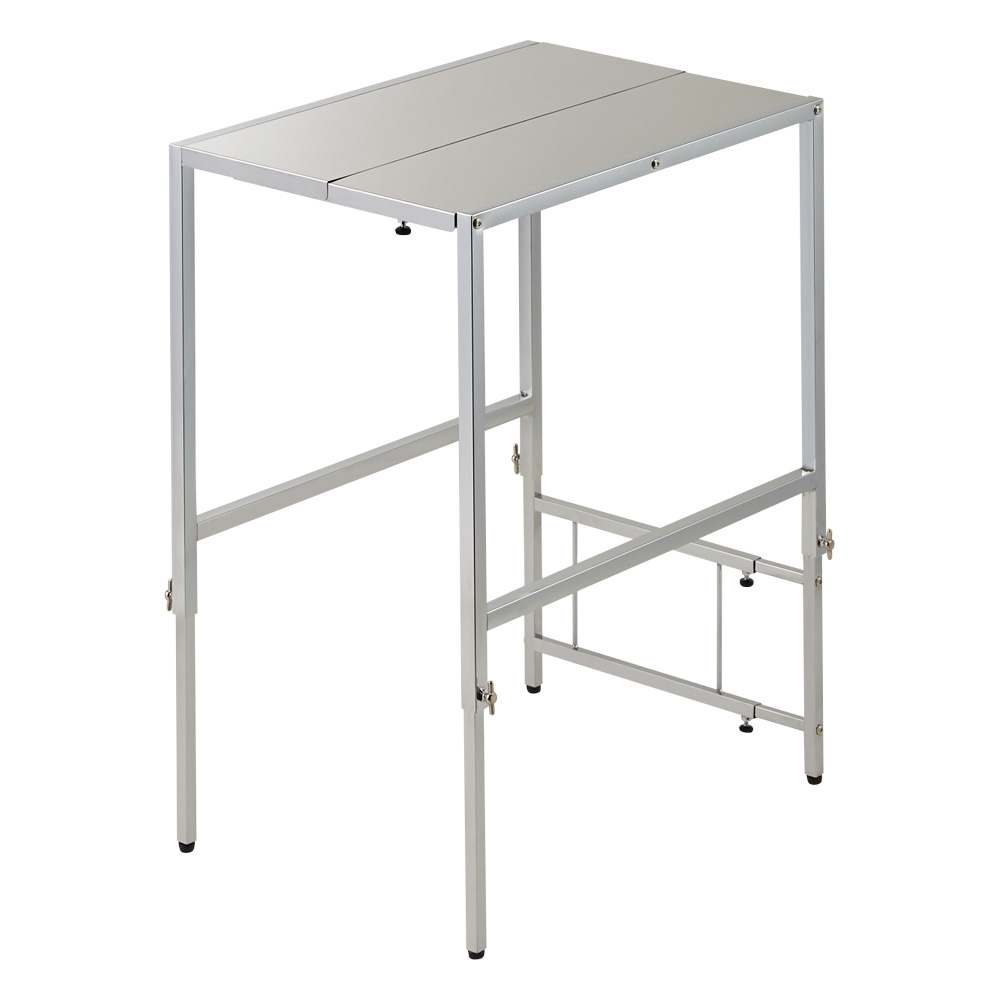 幅と高さが伸縮できるステンレス作業台 幅30-45cm 奥行60cm レンジ台 キッチンラック キッチン収納 630410