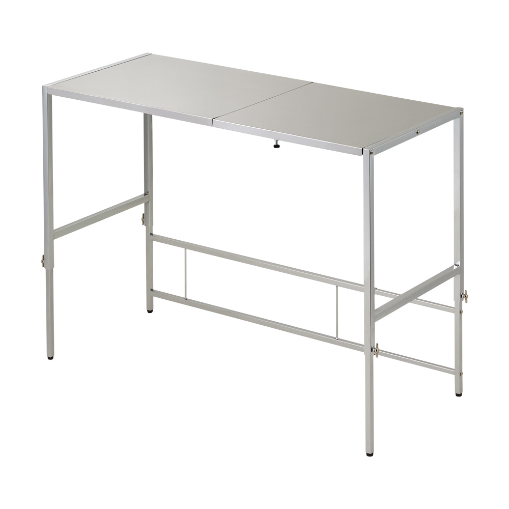 幅と高さが伸縮できるステンレス作業台 幅76-120 奥行45cm レンジ台 キッチンラック キッチン収納 630415