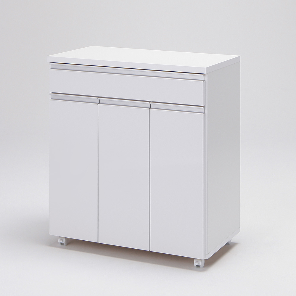 【3分別】ペールのふたが自動で開閉する 分別ダストワゴン 幅75cm キッチン 分別 ダストボックス 630531