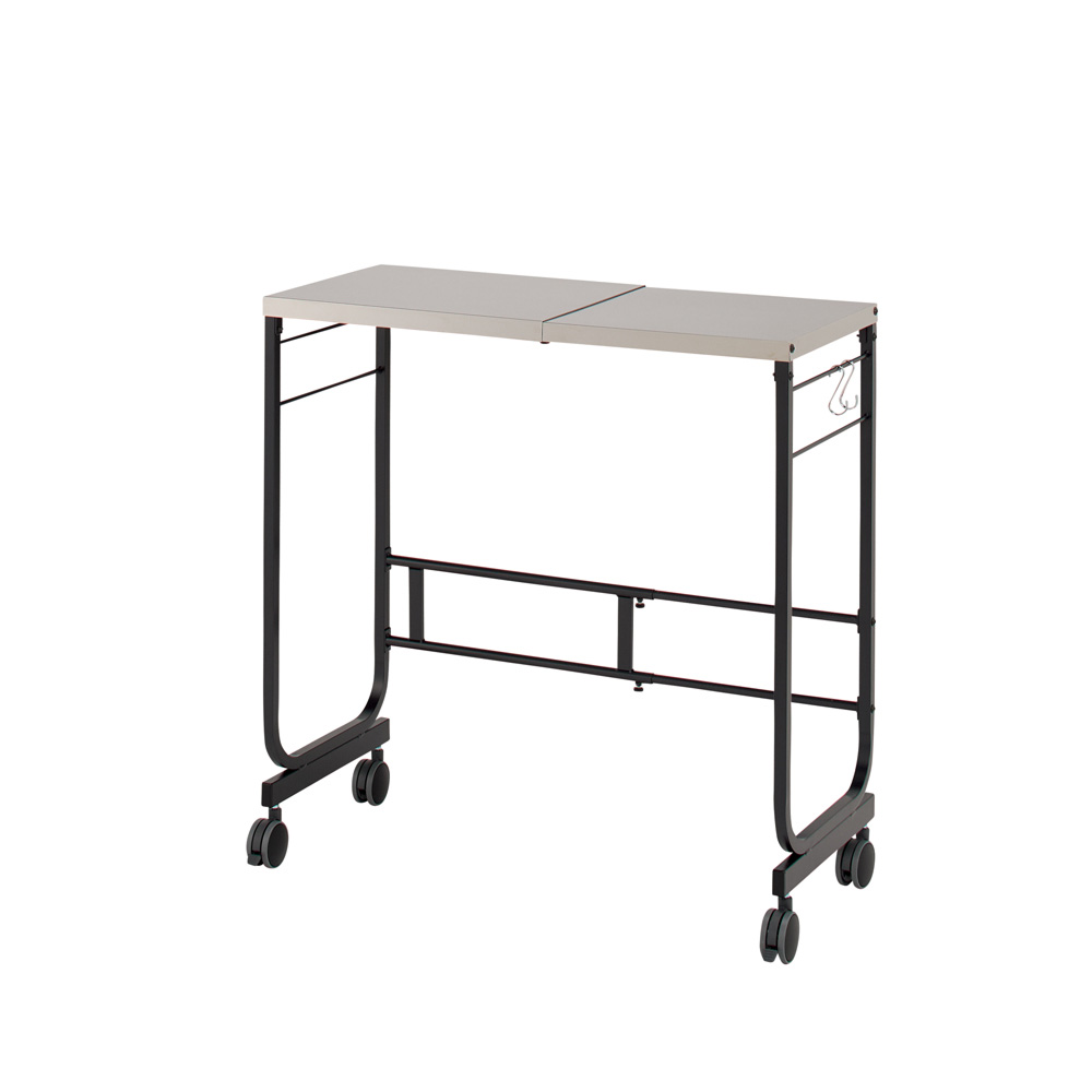 ≪幅55cm-90cm≫ ステンレスの美しい幅伸縮キッチンカウンター 奥行40.5cm高さ92cm キッチンカウンター キッチン収納 630702