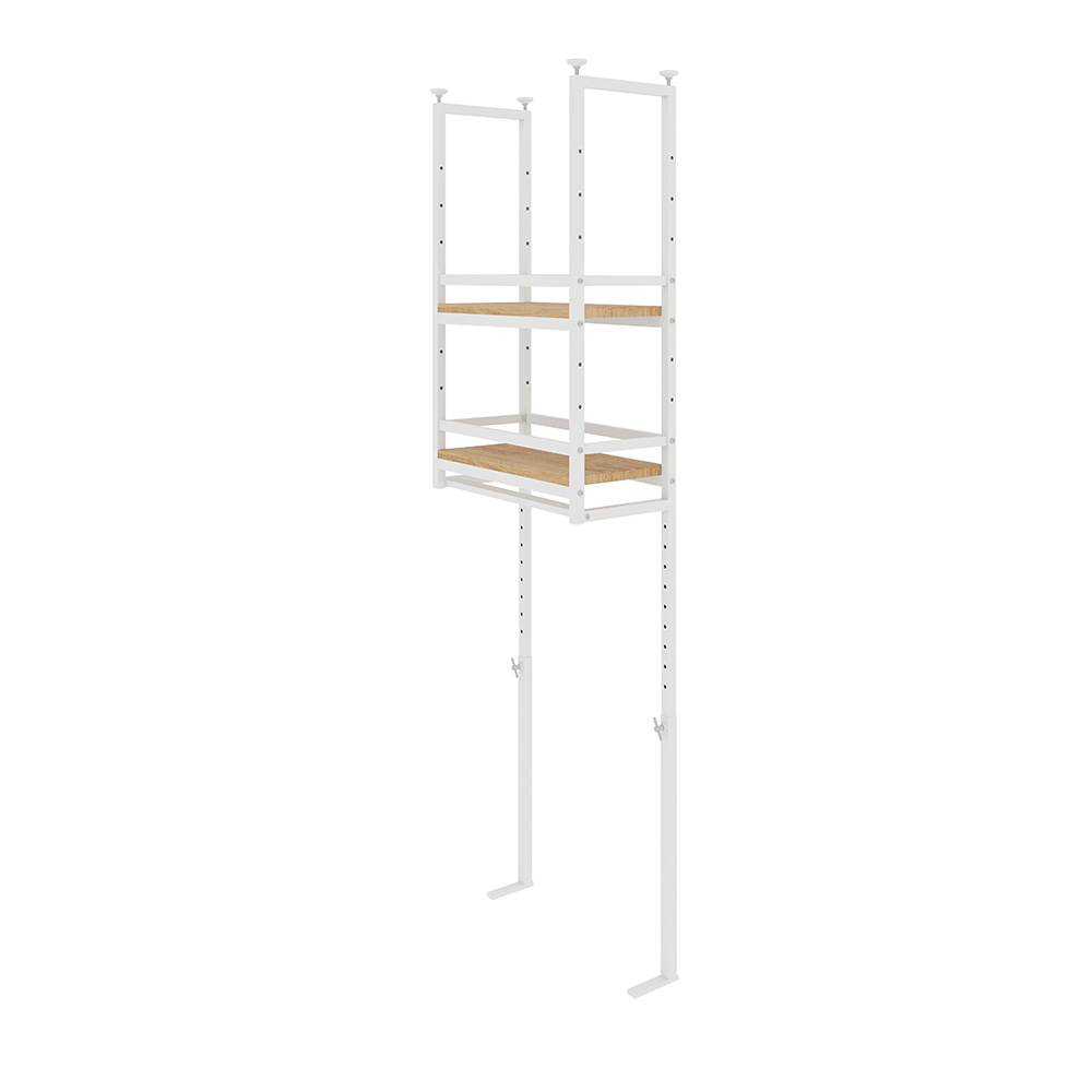 簡単設置突っ張りカウンター上吊棚 幅47cm奥行22cm高さ125cm-160cm キッチンカウンター上収納 キッチン収納 630707