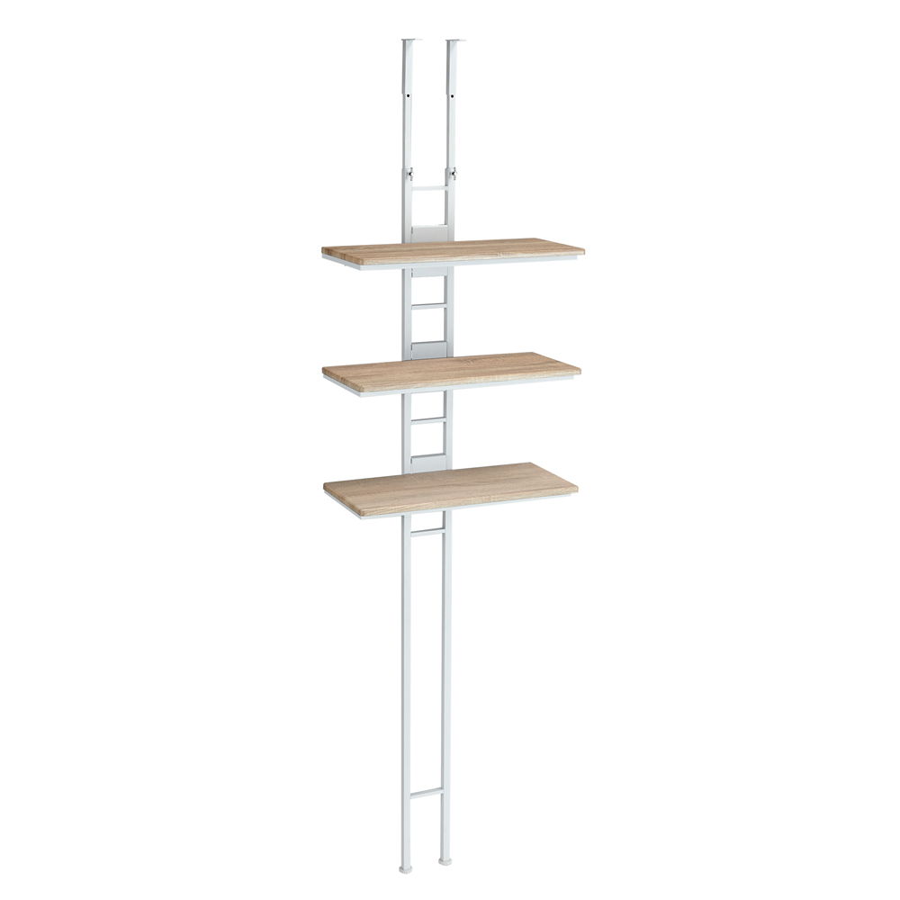 1本脚ですっきり置ける カフェ風スマートランドリーラック 棚3段タイプ 洗濯機ラック ランドリーラック 洗濯用品 物干し 630901