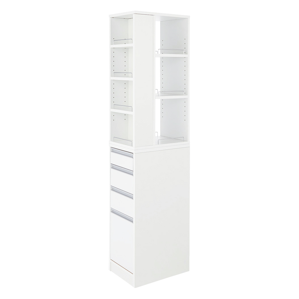 収納物が取り出しやすい3面オープンすき間収納庫 幅30cm 洗面所収納 隙間収納 トイレ 洗面所 ランドリー収納 631029