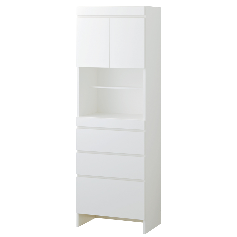 家事がしやすい サポート引き出しサニタリーチェスト ハイタイプ 幅60.5cm 洗面所収納 隙間収納 トイレ 洗面所 ランドリー収納 631120