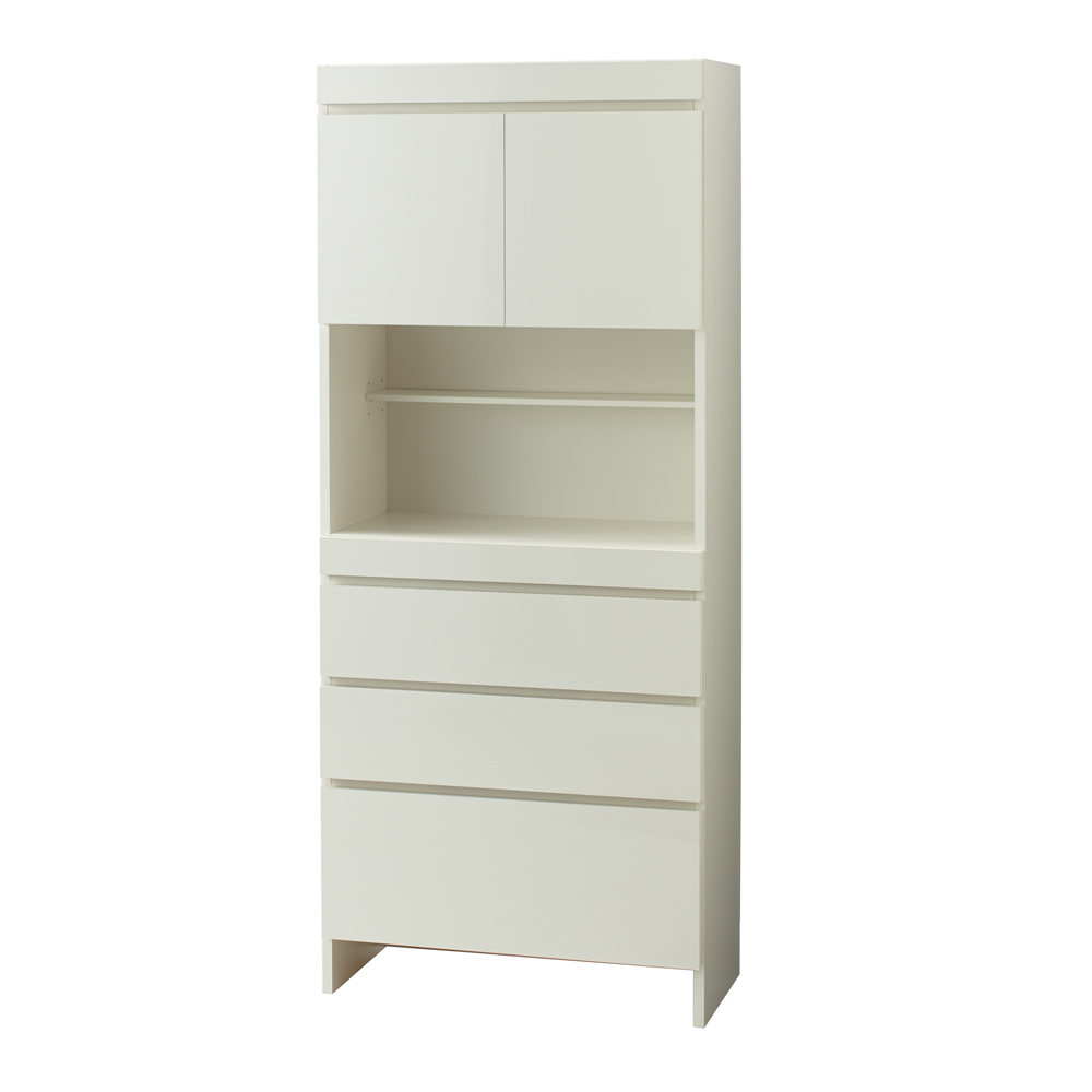 家事がしやすい サポート引き出しサニタリーチェスト ハイタイプ 幅75.5cm 洗面所収納 隙間収納 トイレ 洗面所 ランドリー収納 631121