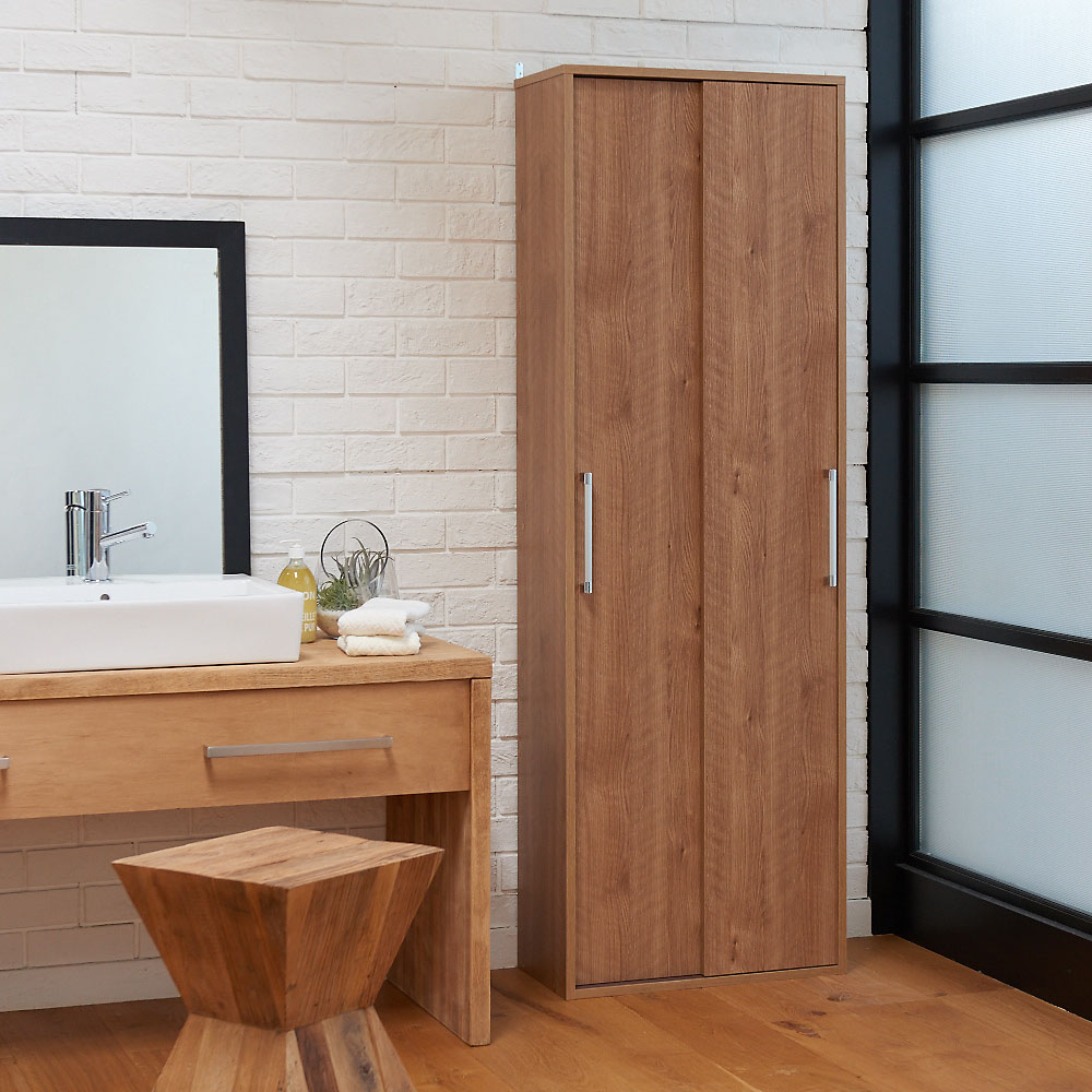 すっきり隠せる薄型引き戸収納庫 幅60cm 洗面所収納 隙間収納 トイレ 洗面所 ランドリー収納 631130