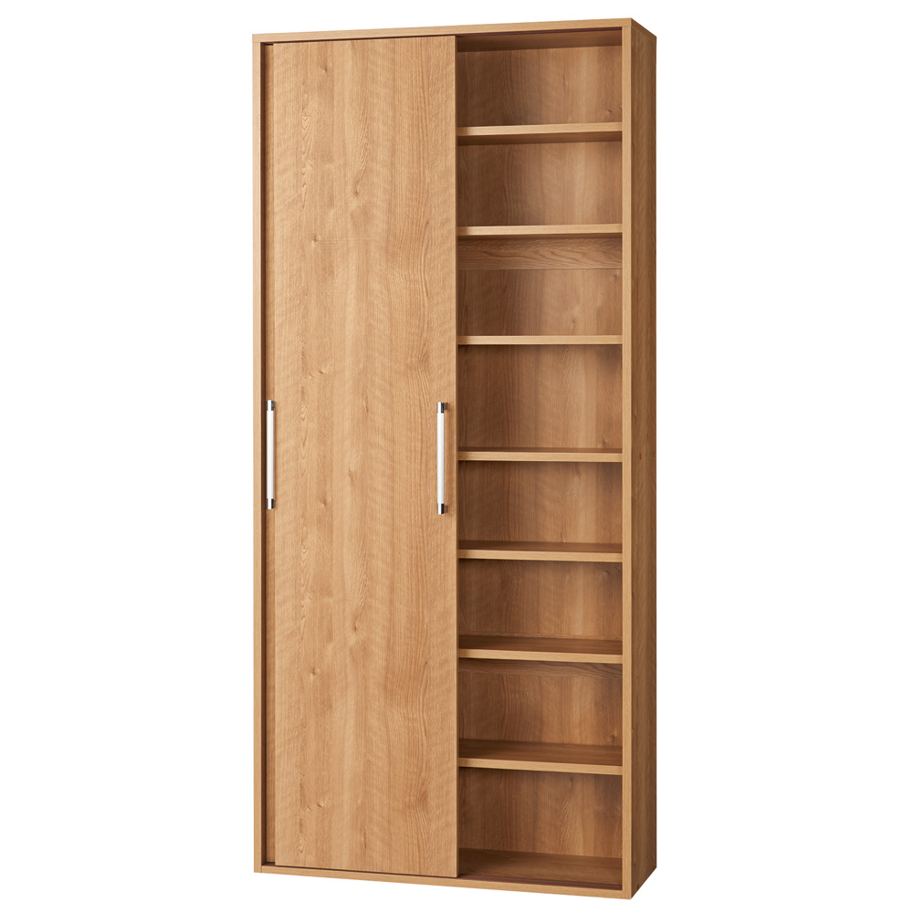 すっきり隠せる薄型引き戸収納庫 幅82.5cm 洗面所収納 隙間収納 トイレ 洗面所 ランドリー収納 631133