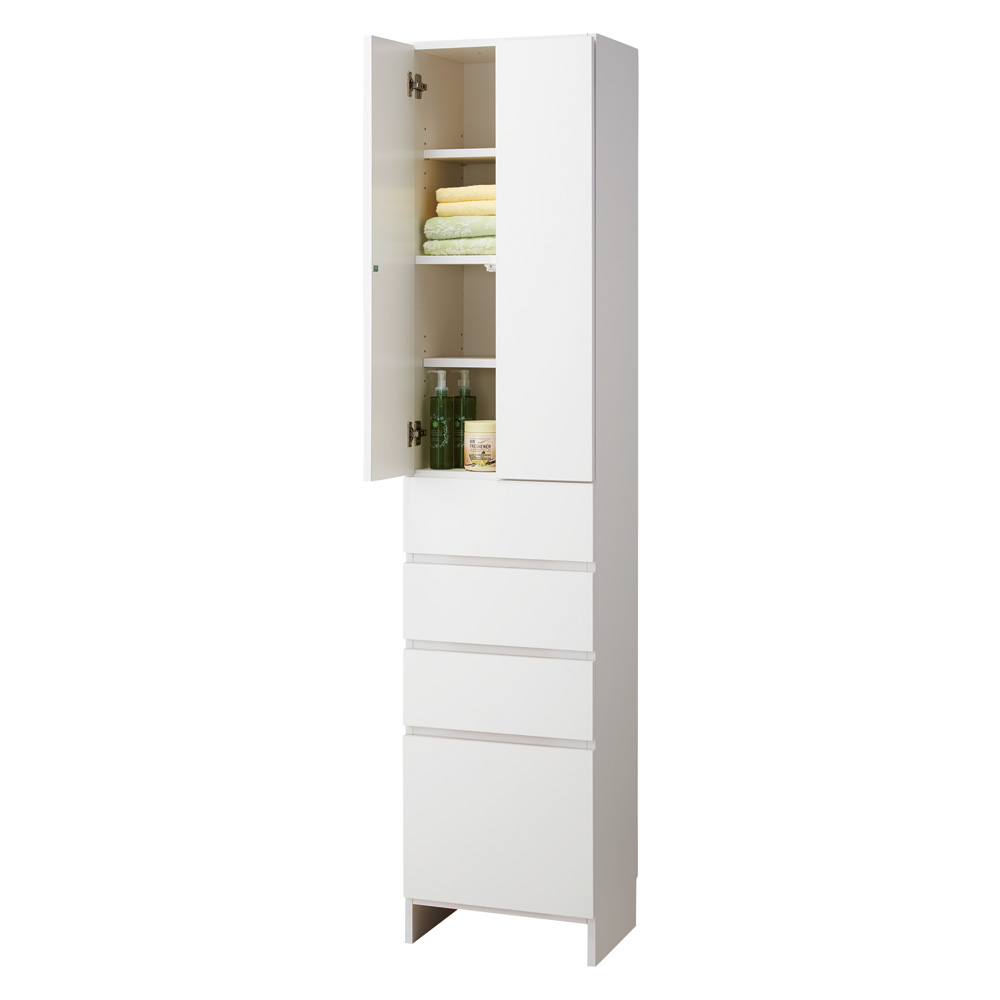 組立不要 天井まで使える薄型サニタリーチェスト 奥行23.5cm・幅40cm 洗面所収納 隙間収納 トイレ 洗面所 ランドリー収納 631135