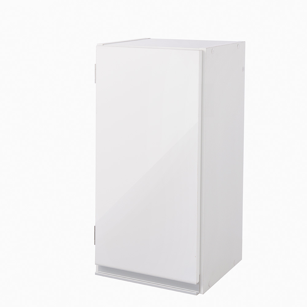 光沢仕上げ吊り戸棚 縦型扉タイプ 幅30cm高さ60cm 洗面所収納 隙間収納 トイレ 洗面所 ランドリー収納 631207