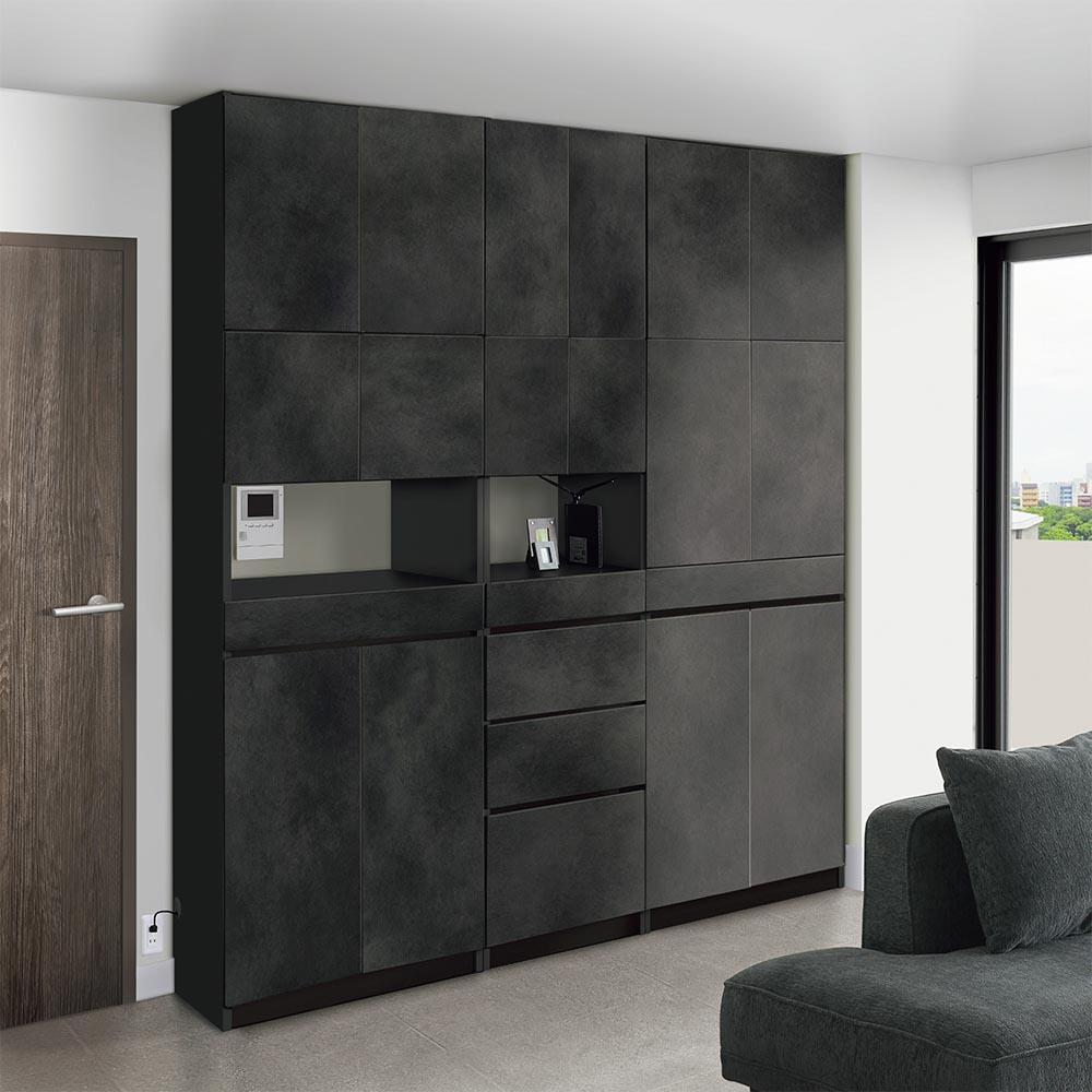 スイッチ避け壁面収納シリーズ スイッチよけタイプ(上台扉付き・下台扉)幅60cm奥行30cm CD DVDラック 本棚 ラック シェルフ 631429