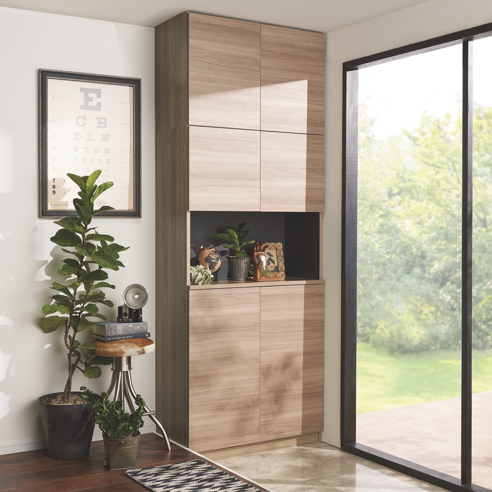 インテリアに合わせて8色&13タイプから選べるシューズボックス オープン 幅75高さ180.5cm 下駄箱 シューズボックス 玄関収納 631508