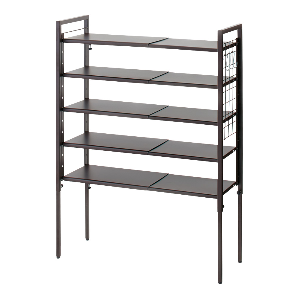 玄関の段差対応伸縮シューズラック 5段 シューズラック ケース 下駄箱 玄関収納 631601