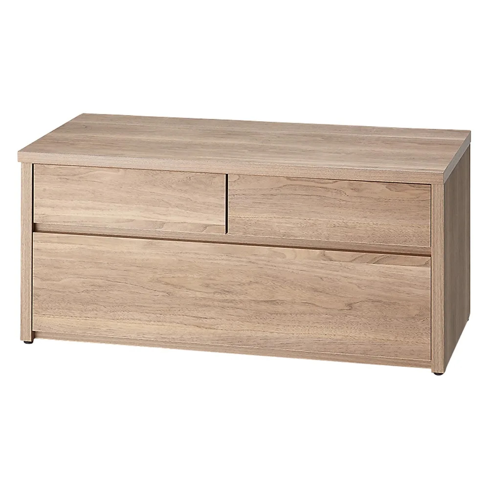 耐荷重100kg!組立不要 収納庫付ベンチ 引き出しタイプ・幅90cm奥行31cm 玄関周り雑貨 下駄箱 玄関収納 631618